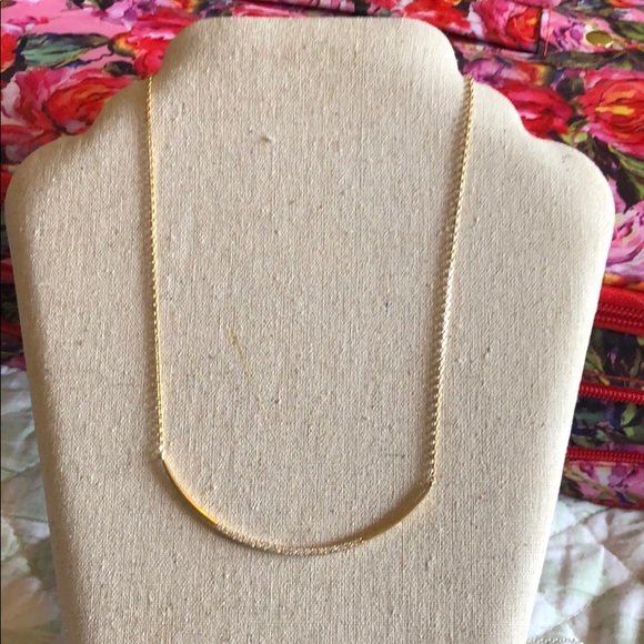 Gold Stella & Dot crescent pave necklace - Picture 2 of 2